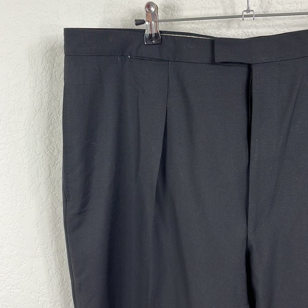 Dunhill Satin Trimmed Grain de Poudre Wool Tuxedo Trousers - Noir